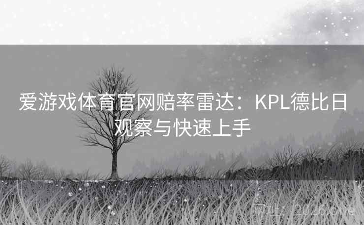 爱游戏体育官网赔率雷达：KPL德比日观察与快速上手